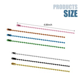 100Pcs 4 Inch Ball Beads Chain with Connectors，Bulk Metal Small Keychain for DIY Hanging Decoration & Craft Use & Dog Tag (100 Silver)