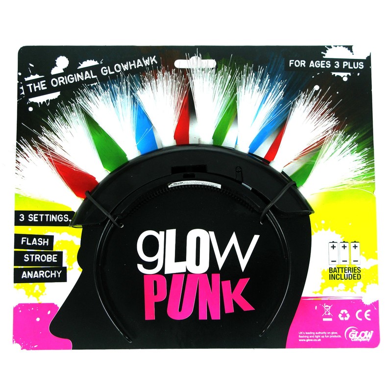 The Glow Company Light Up Flashing Punk Hair Mohawk (1