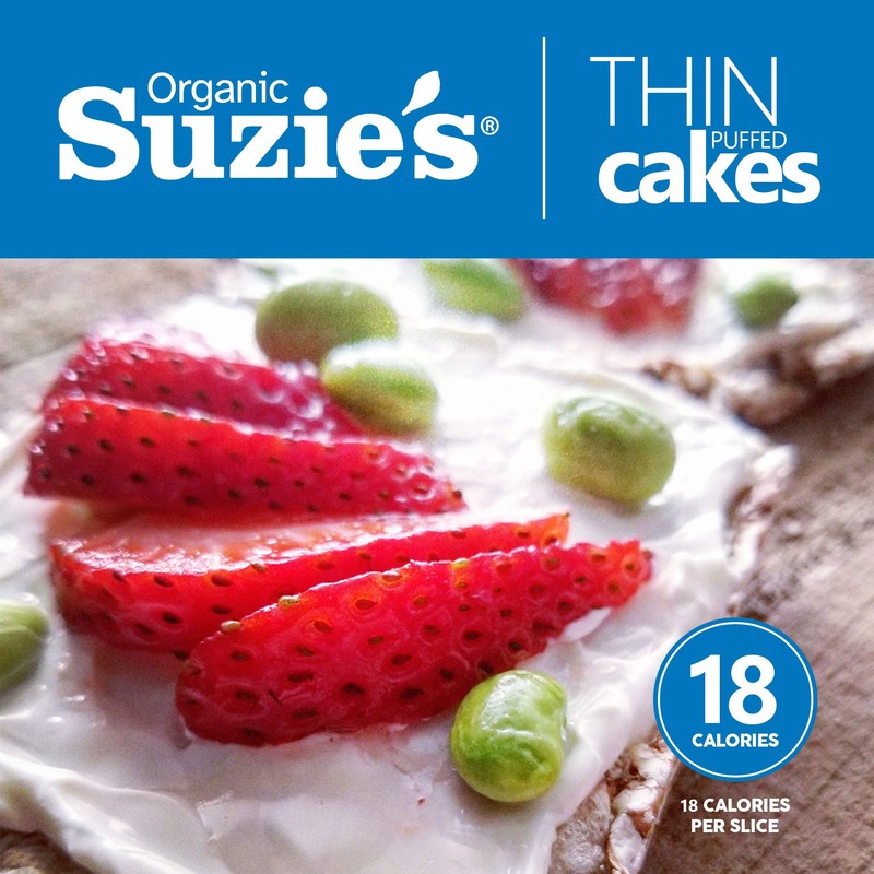 Suzie's Organic Brown Rice Cake Thins|6 Pack|Unsalted Sodium Free|USDA Organic,