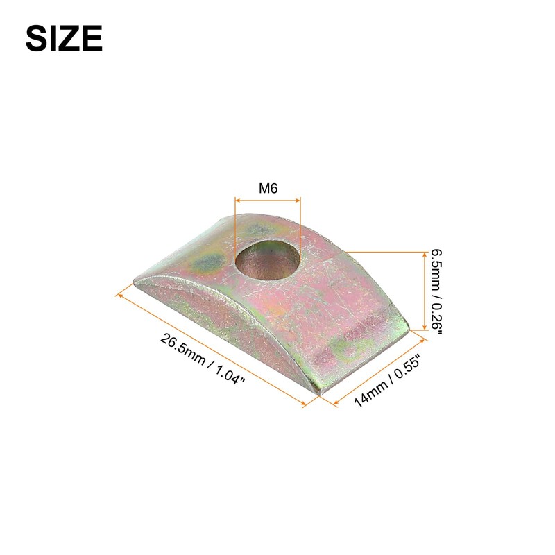 sourcing map 12pcs M6 Half Moon Nuts Washers, Iron Solid