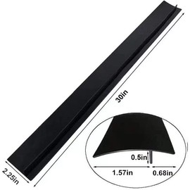 Silicone Kitchen Stove Gap Covers, Kitchen Counter Gap Anti-Slip Non-Tacky Filler Seals Spills Between Counter, Stovetop, Oven, Washer, heat-resistant，Set of 2 (30 Inches, Black)