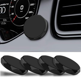 TIQUS Universal Flat Magnetic Car Phone Mount/Key Holder/Multifunction Rhombus Sticker Black [4Pack]