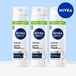 Nivea Men Sensitive Shaving Foam 200ml 3pcs / 니베아 맨 센서티브 쉐이빙 폼 200ml 3개