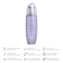 GESKE SmartAppGuided™ MicroCurrent Skin Scrubber & Blackhead Remover, 9 in 1, Skincare Tools, Face Cleaning, Anti Ageing and Cleansing, Professional Face Tightening, Blackhead Remover