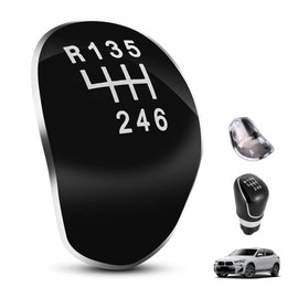 Xatgiouy Shift Knob Cap for Ford, ABS Gear Knob Cover, 6-Speed Gear Stick Cover for Fiesta, Focus, C-Max, S-Max, Galaxy, Kuga - Black ABS Plastic Shift Cap, Universal Fit for Most Ford Models