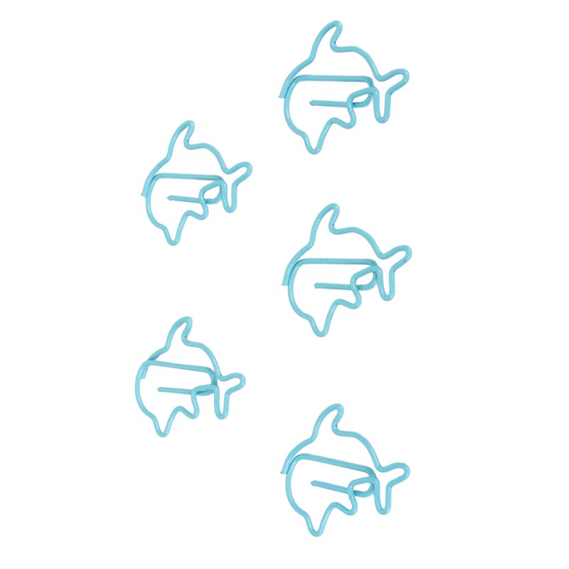 100Pcs Cute Paper Clips Blue Dolphin Style Exquisite Color Strong