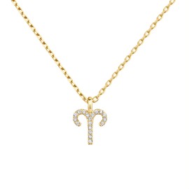 PAVOI 14K Yellow Gold Plated CZ Astrology Necklace - Astrology Gifts For Women - Zodiac Necklaces - Aries