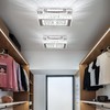 Dimmable Crystal LED Flush Mount Ceiling Light, 11.8"×9.1" Rectangular Close