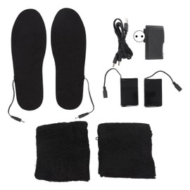 Heated Insoles Soft Warm Breathable Cuttable Electric Heating Insoles with USB Rechargeable Battery 100‑240V EU Plug