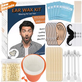 Ear Wax Hair Removal Kit 100g Ear & Nose Hair Wax Kit with 30 Pcs Nose Waxing Sticks for Men and Women at Home Earplugs Hair Removal Lasting Kit Safe Easy Quick & Painless