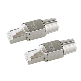RJ45 Cat8 Conectores sin herramientas, conectores de terminación Ethernet blindados de aleación de zinc para cable de red de 22 a 24 AWG, fácil instalación, paquete de 2