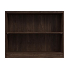 Bush Furniture Universal Small 2 Shelf Bookcase in Black Walnut, Low Storage and Display Bookshelf for Home Office or Living Room Organization
