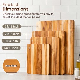 RealGulf 24x18 Teak Butcher Block, Oversized Reversible Cutting Board