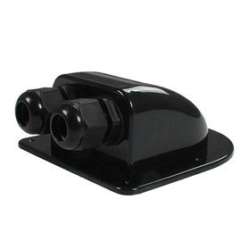 QeeHeng Solar Double Cable Entry Gland, Waterproof Solar Photovoltaic Plastic Bracket Curved Cable Connector Dual Cable Entry Housing for Solar Panels of RV, Boat, Vehicles, Camper Vans, Sheds (Black)