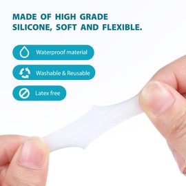 Povihome Toe Sleeves, Toe Protectors, 12 Pack Toe Tube Pads for Hammer Toe,Stubbed Toe,Corns, Calluses Protect (Large Size, White)