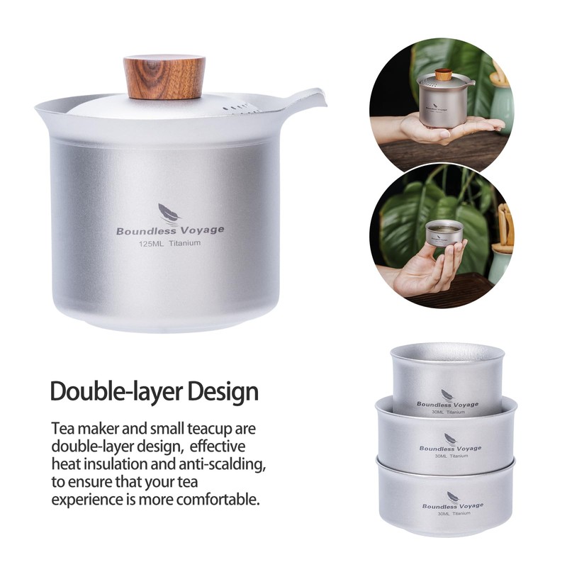 Boundless Voyage Titan Camping Tea Maker Outdoor Cup Titanium Cup