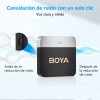 BOYA BY-M1V2 Micrófono Lavalier Inalámbrico de Doble Canal Cancelación de