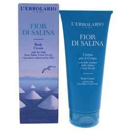 L'Erbolario L'Erbolaro Fior Di Salina Body Cream - Soothing Sea Salt Moisturizer for Dry Skin - Calcium and Magnesium-Rich - With Hydrating Cocoa Butter - 6.7 oz