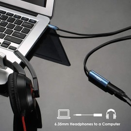 MillSO 1/4 to 3.5mm Headphone Adapter, 6.6 Feet TRS 6.35mm Female to 3.5mm Male 1/8 to 1/4 Stereo Audio Adapter for Guitar Amplifiers, Piano, Home Theater Devices, Phone, Laptop, Headphones - 6.6 Ft