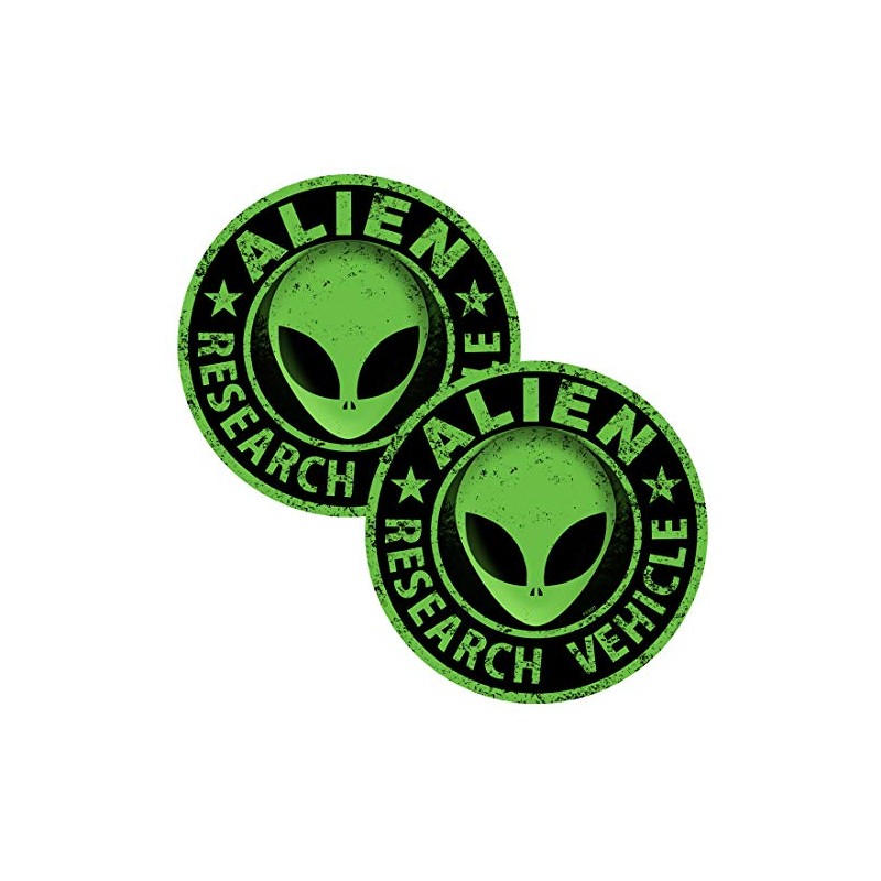 Alien Research Vehicle Green 2 Pack Stickers