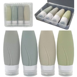 Travel Bottle, Set of 4 [Safe Hard Case Included, Shampoo Bottle, Travel Set, Travel Set, Refill Bottle, 2.3 fl oz (60 ml)