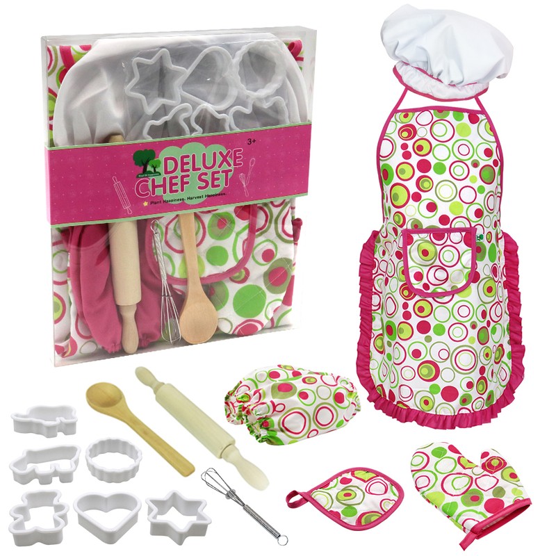 Kids Cooking and Baking Set 15 PCS with Chef Hat