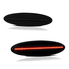 VIPMOTOZ Red LED Strip Side Marker Light Rear Fender Parking Lamp Replacement For 1997-2004 Chevy C5 Corvette, Black Housing, Smoked Lens, Driver & Passenger Side 2-Piece Set