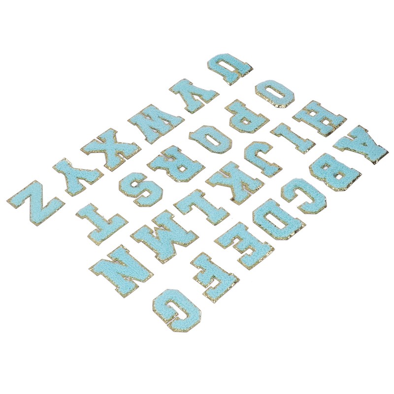 26 Pcs Iron On Letters A to Z Blue Letters
