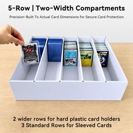 Trading Card Storage Box for Bulk Card Organizer,5 Rows With 2 Widths
