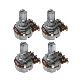 FLEOR A500K+B500K Small Guitar Pot, 18 Spline Short Split Shaft Audio Taper Potentiometer, Pack of 4