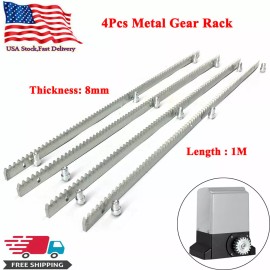 Unbranded Electric Sliding Gate Opener, AC Motor Automatic Gate 2 Remotes and 4m Rack US - 4PCS Gear Rack(8mm)