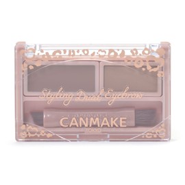 Canmake Styling Dual Eyebrow 02 Warm Brown Wax Base x Powder Base Fluffy 3D Eyebrow 1 Piece (x1)