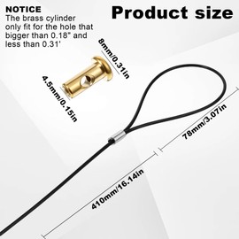 3 Sets Gate Latch Cable Pull, Black Gate Latch Pull Cord with Spring, Stainless Steel 2"-6" Adjustable Door Latch Gate Opener for Metal Wooden Fence Garden Backyard