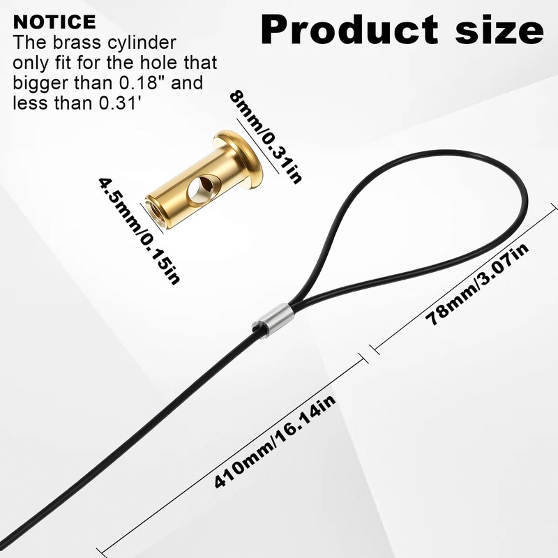 3 Sets Gate Latch Cable Pull, Black Gate Latch Pull