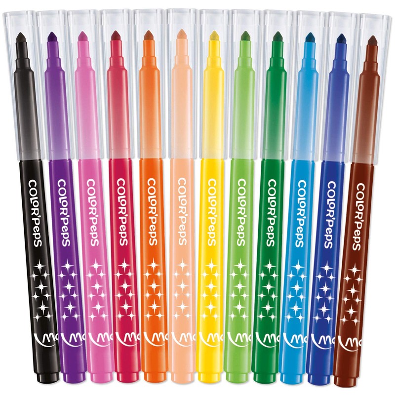 Maped Color'Peps Plumones Long Life, Multicolor, paquete de 12