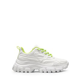 DREAM PAIRS Women Chunky Fashion Sneakers Platform Bold Lace-Up Comfortable Sneakers,Size 6.5,White/Green,SDFN2368W