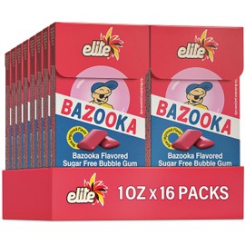 Elite Must Sugar Free Gum Classic Flavor Bazooka, 1oz (16 Pack) | Product of Israel