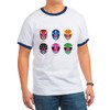 CafePress Power Rangers Helmet Icons T Shirt Men's Vintage Ringer