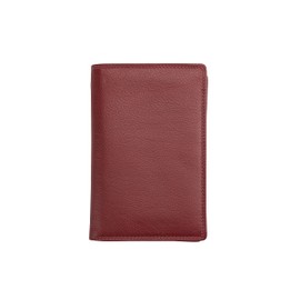 Josephine Osthoff Men's Leather ID Holder, Passport Case, Portrait Format, Women's Large ID Pocket, RFID Protection, Slim Wallet with Note Compartment (942), bordeaux