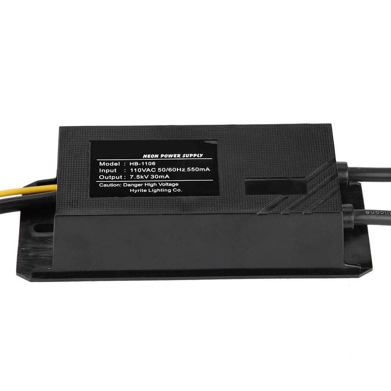Neon Light Transformer, Walfront 1PC 7.5KV 30mA 110V Black Neon