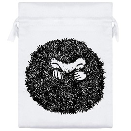 Azeeda 20cm 'Curled Up Hedgehog' Satin Drawstring Bag/Pouch (SB00010668)