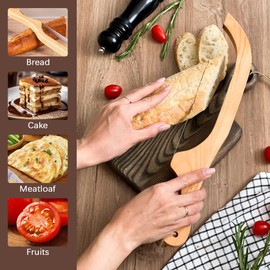 GUGUZ 2 Pack Bread Knife for Homemade Bread, Wooden Serrated Bread Knife, Premium Stainless Steel, 16" Wooden Serrated Bread Slicer