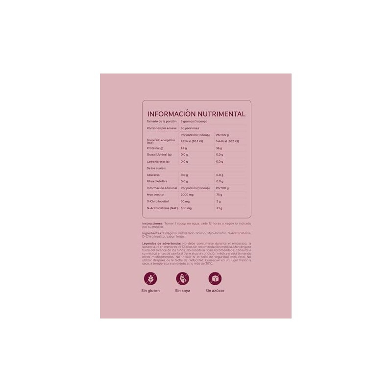 Nutriadn Myo Chiro Inositol Nac Suplemento Mujeres Dosis
