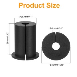 uxcell 2Pcs Wall Grommets for Cables 1 Inch Silicone Cable Wall Bushing Feed Through Cable Routing Kit Accessories Wall Cable Pass Through for Ethernet with 8mm Hole, Black