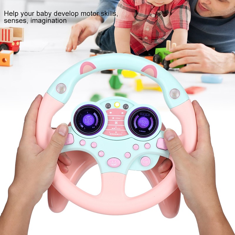 CO Driver Simulated Steering Wheel Pink Educational Driving Simulation Toy