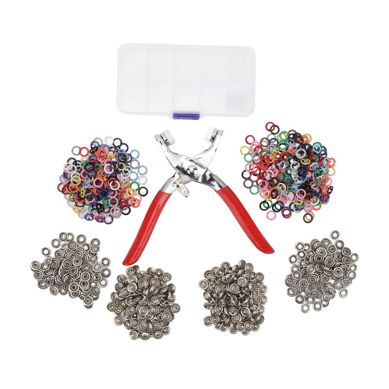 200 Sets Metal Snaps Buttons with Fastener Plier Snaps Buttons