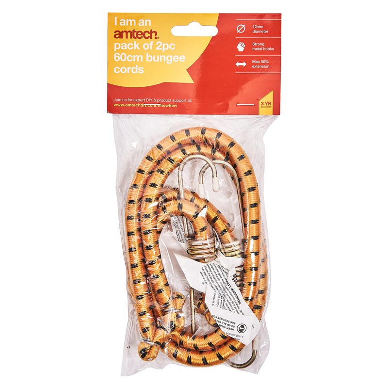 Amtech S0600 600mm (24") Bungee Cords (2 Pack)