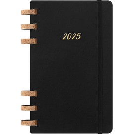 Moleskine Spiral 12 Month 2025 Solar Year Planner, Soft Cover, Large (5" x 8.25"), Black, 200 pages