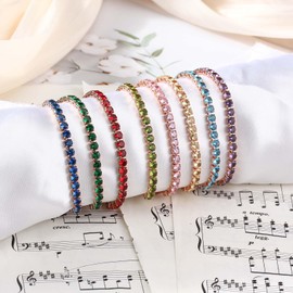 Fivoilin - Pulsera de tenis para mujer, pulsera ajustable, chapado en oro de 18 quilates, circonita cúbica, pulsera clásica/mariposa, regalo de joyería delicada para ella, no conocido