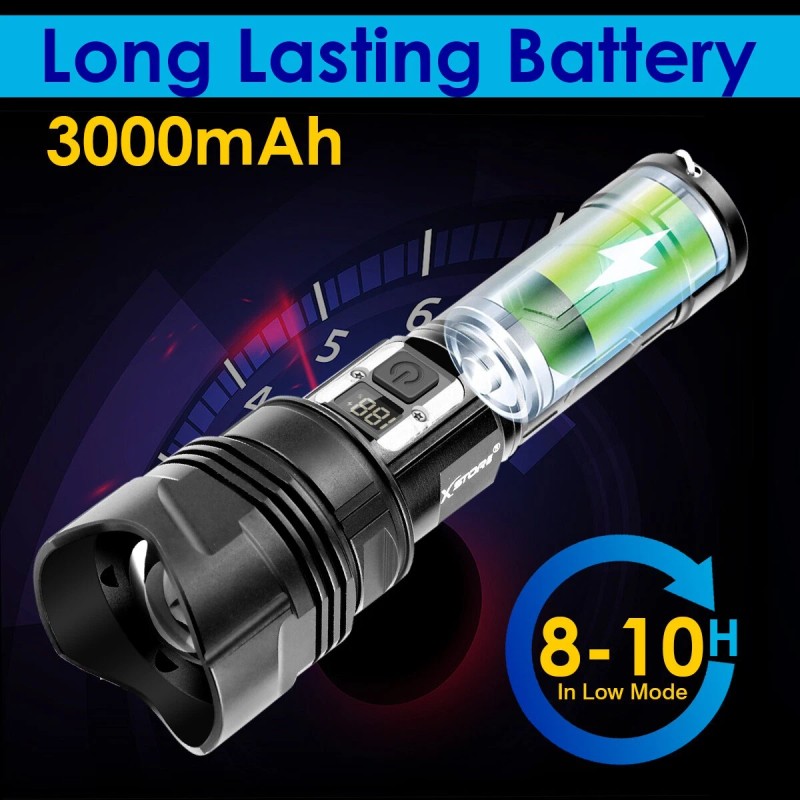 X.store 900000LM Powerful LED Flashlight Rechargeable Super Bright Work Tactical